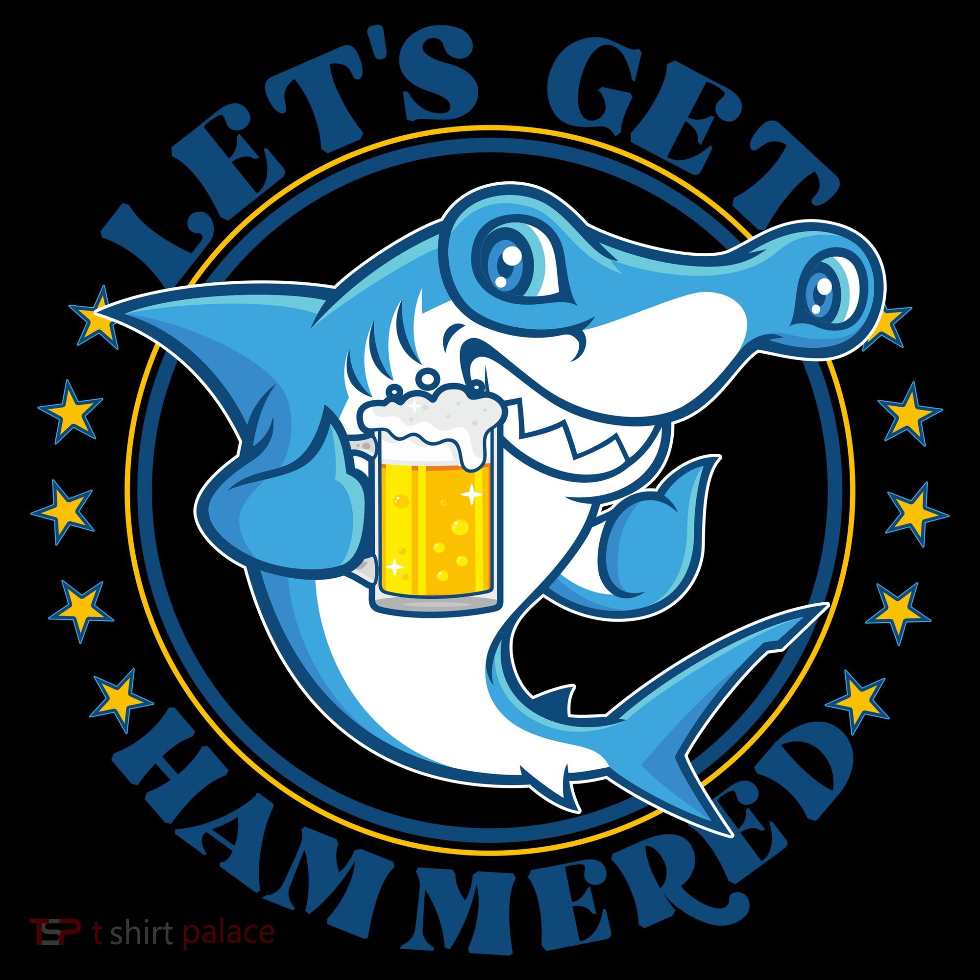 Let's Get Hammered Hammerhead Shark Beer Coffee Mug