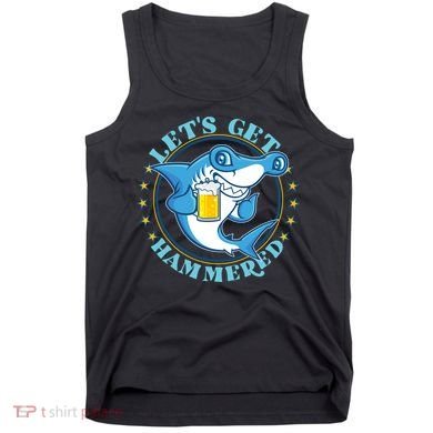 Let's Get Hammered Hammerhead Shark Beer Tank Top