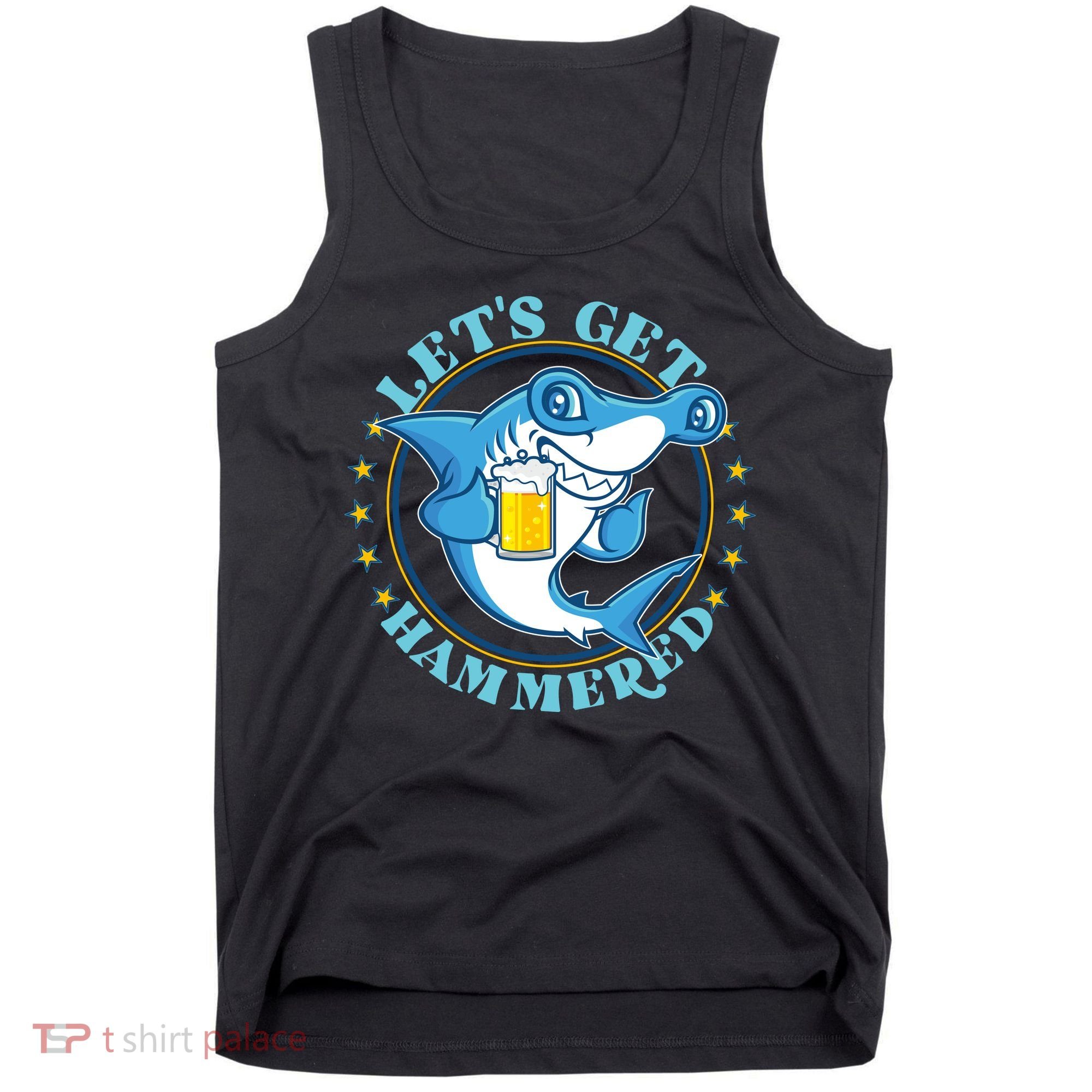 Let's Get Hammered Hammerhead Shark Beer Tank Top