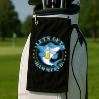 Let's Get Hammered Hammerhead Shark Beer Golf Towel thumb 2