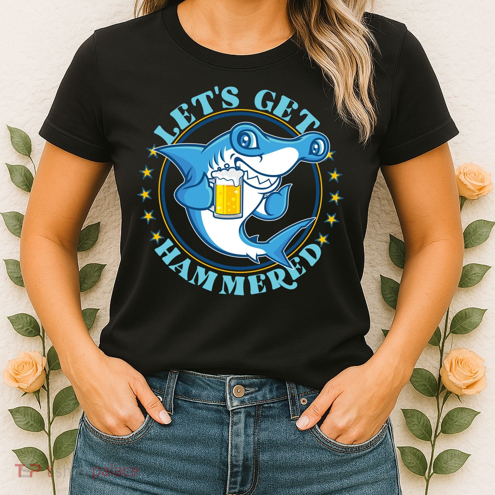 Let's Get Hammered Hammerhead Shark Beer Women's T-Shirt