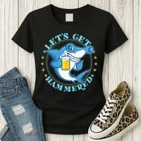 Let's Get Hammered Hammerhead Shark Beer Women's T-Shirt thumb 3