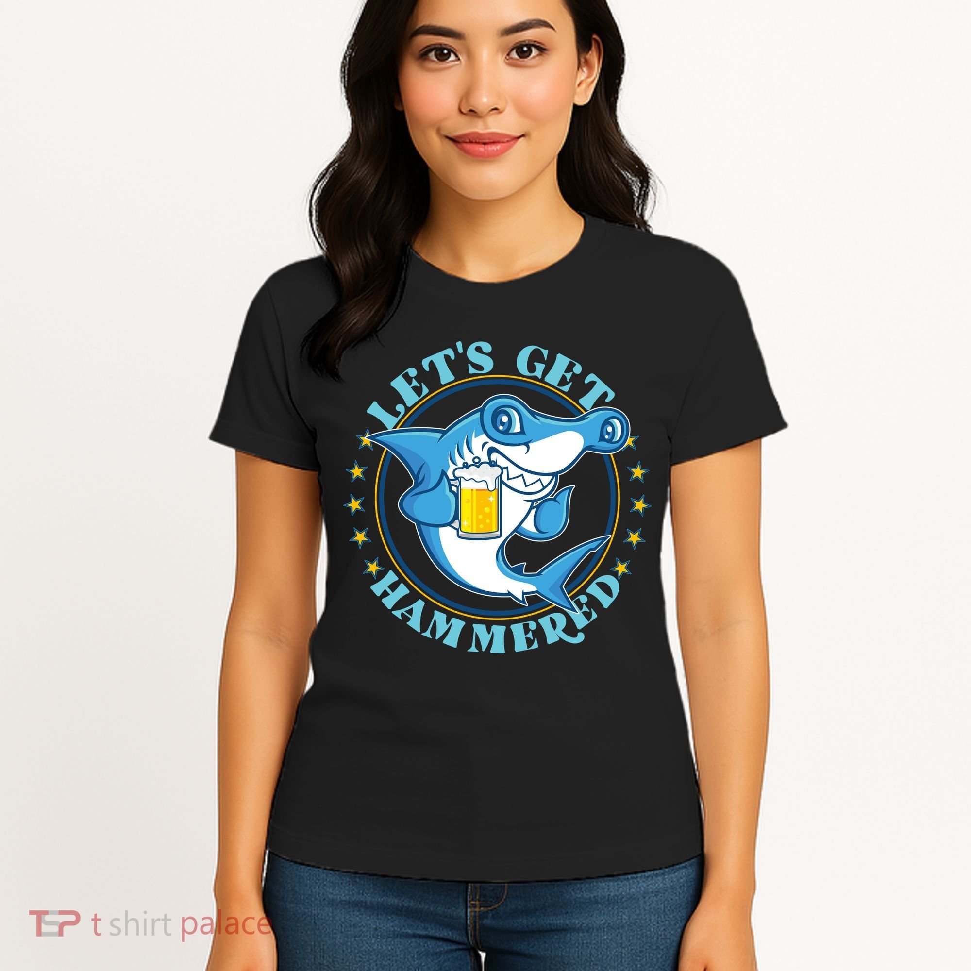 Let's Get Hammered Hammerhead Shark Beer Women's T-Shirt