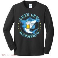 Let's Get Hammered Hammerhead Shark Beer Kids Long Sleeve Shirt thumb 0