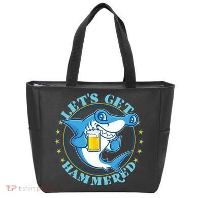 Let's Get Hammered Hammerhead Shark Beer Tote Bag