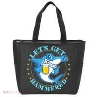 Let's Get Hammered Hammerhead Shark Beer Tote Bag thumb 0