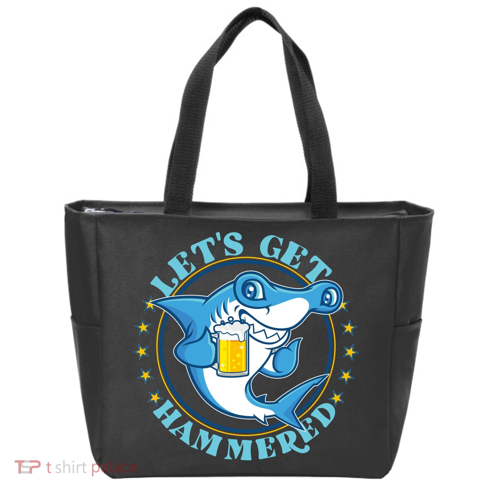 Let's Get Hammered Hammerhead Shark Beer Tote Bag