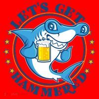 Let's Get Hammered Hammerhead Shark Beer Santa Hat thumb 1