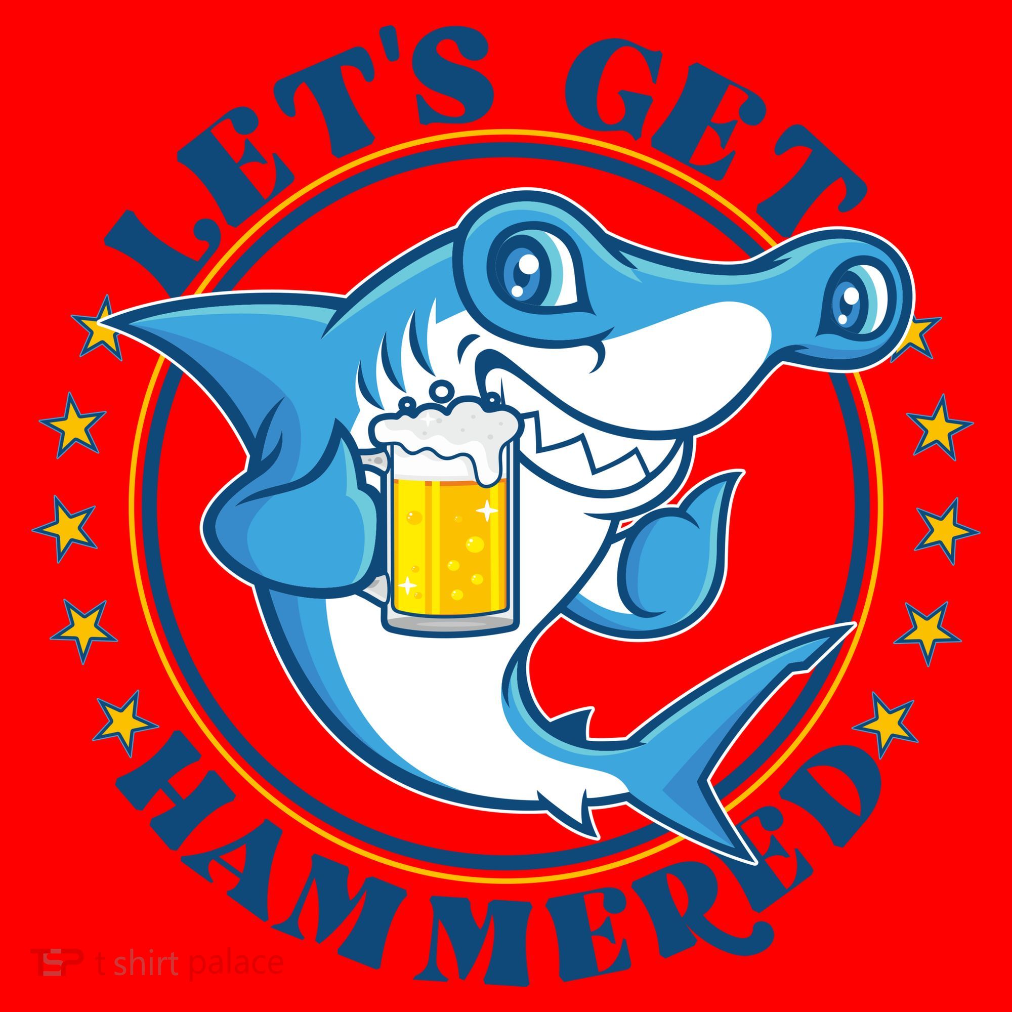 Let's Get Hammered Hammerhead Shark Beer Santa Hat