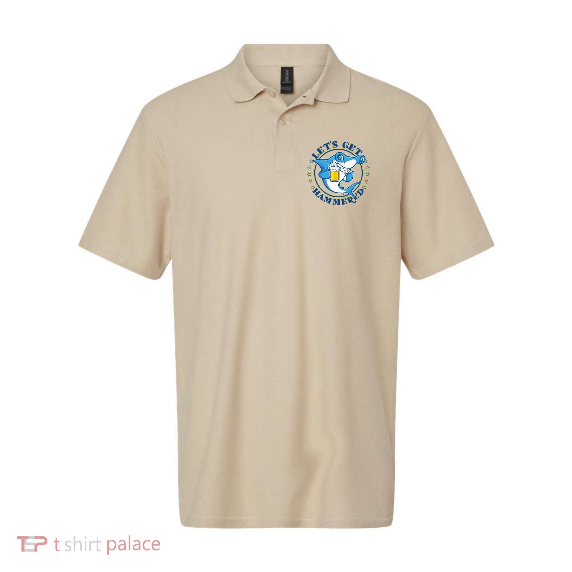 Let's Get Hammered Hammerhead Shark Beer Polo
