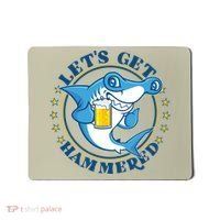 Let's Get Hammered Hammerhead Shark Beer Mousepad thumb 0
