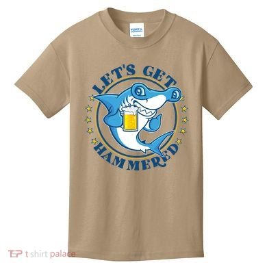 Let's Get Hammered Hammerhead Shark Beer Kids T-Shirt