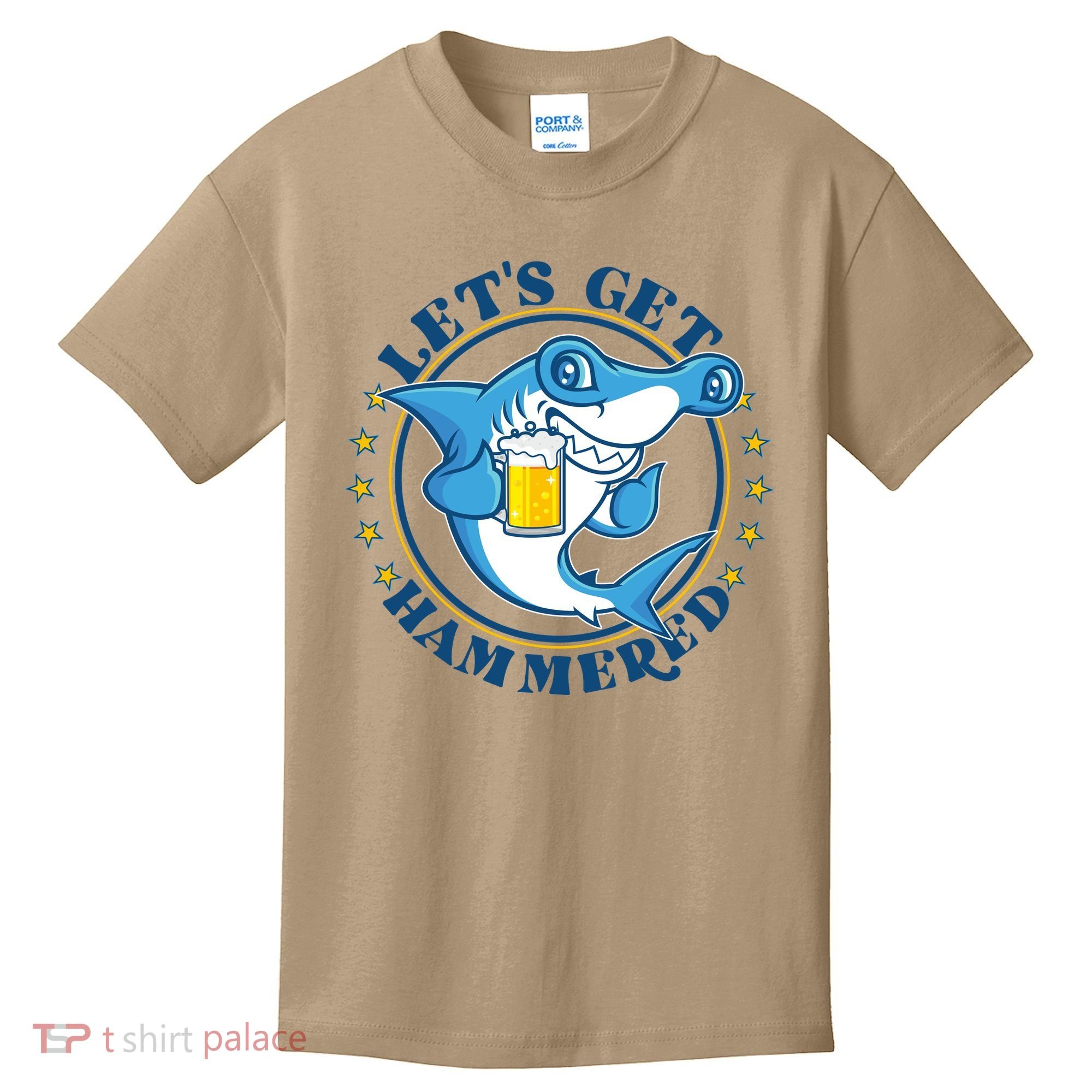 Let's Get Hammered Hammerhead Shark Beer Kids T-Shirt