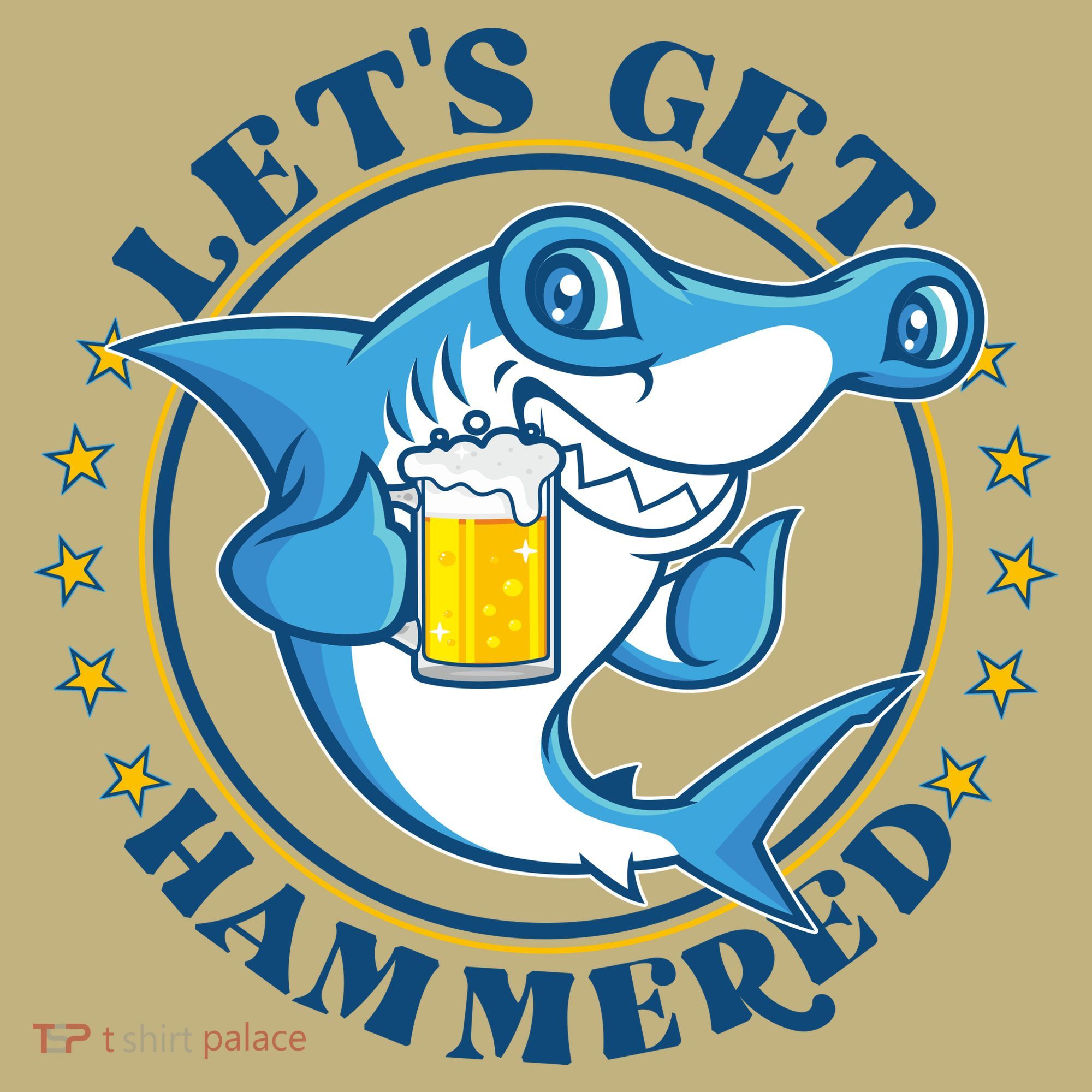 Let's Get Hammered Hammerhead Shark Beer Kids T-Shirt