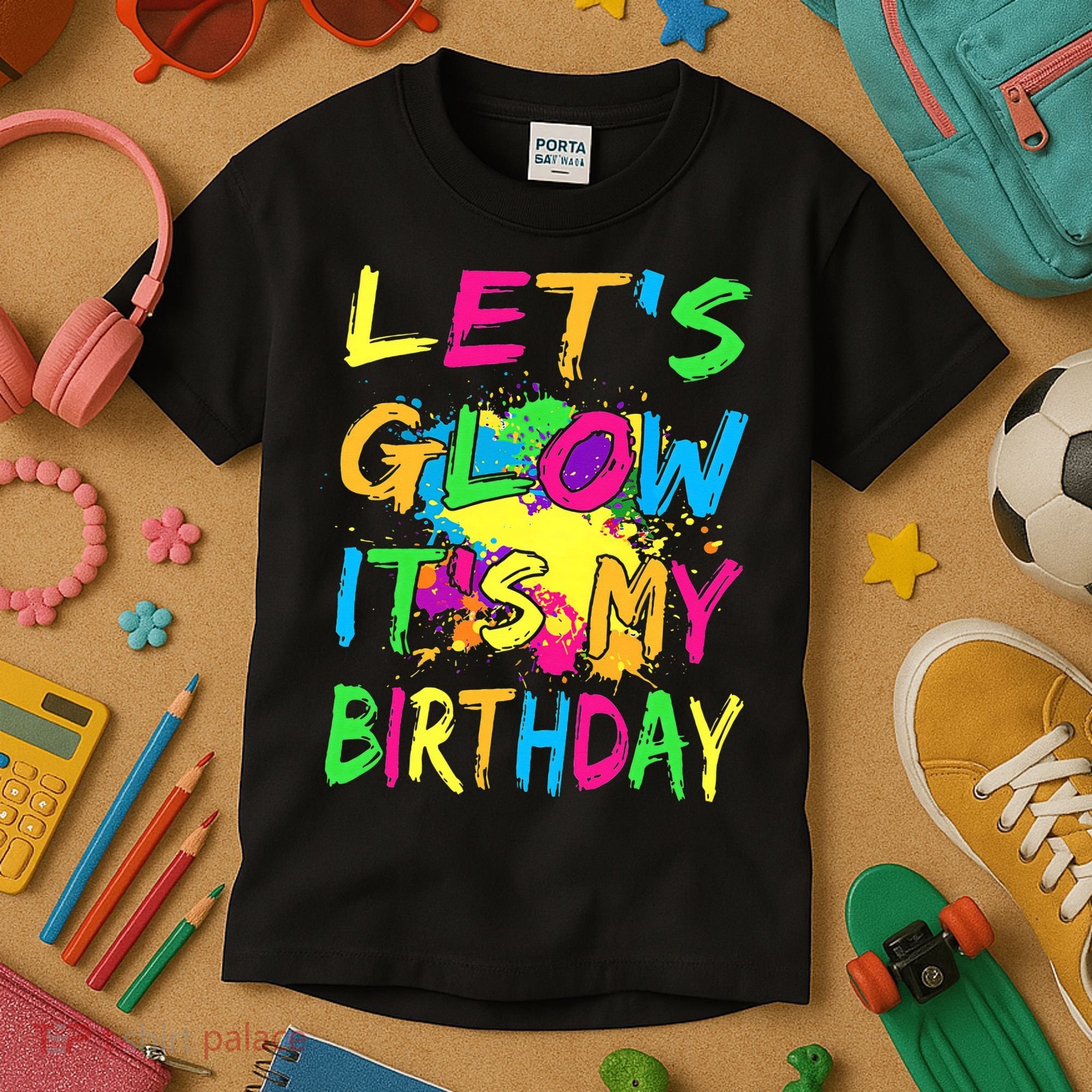 Let's Glow It's My Birthday Kids T-Shirt