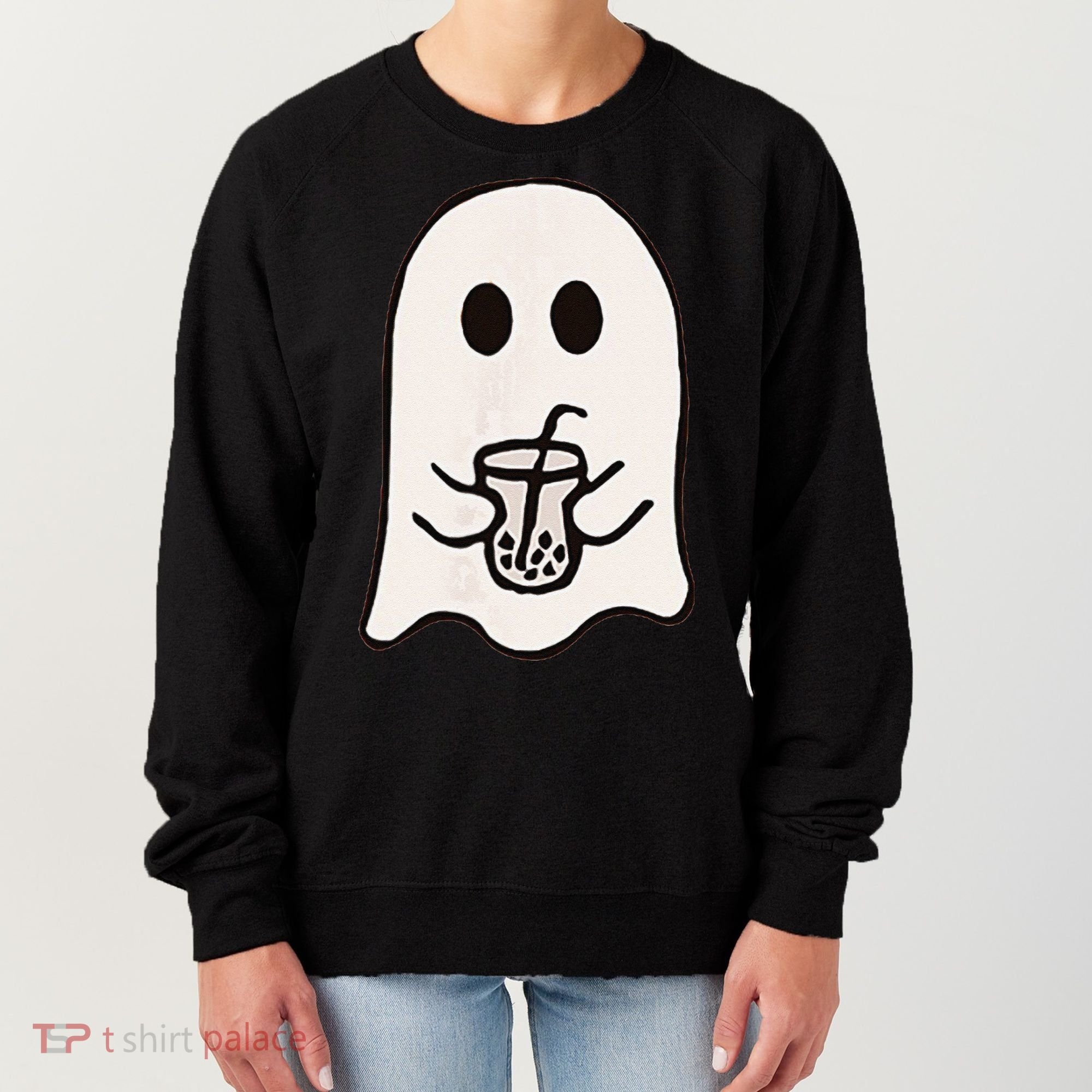 Little Ghost Ice Coffee Happy Halloween Women's Sweatshirt