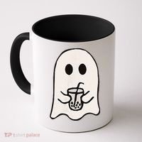 Little Ghost Ice Coffee Happy Halloween Coffee Mug thumb 0