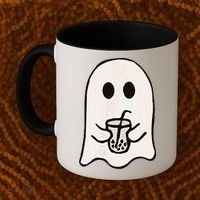 Little Ghost Ice Coffee Happy Halloween Coffee Mug thumb 2