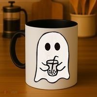 Little Ghost Ice Coffee Happy Halloween Coffee Mug thumb 4