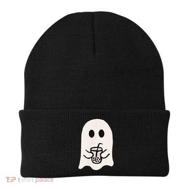 Little Ghost Ice Coffee Happy Halloween Beanie