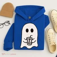 Little Ghost Ice Coffee Happy Halloween Hoodie thumb 4