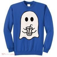 Little Ghost Ice Coffee Happy Halloween Sweatshirt thumb 0