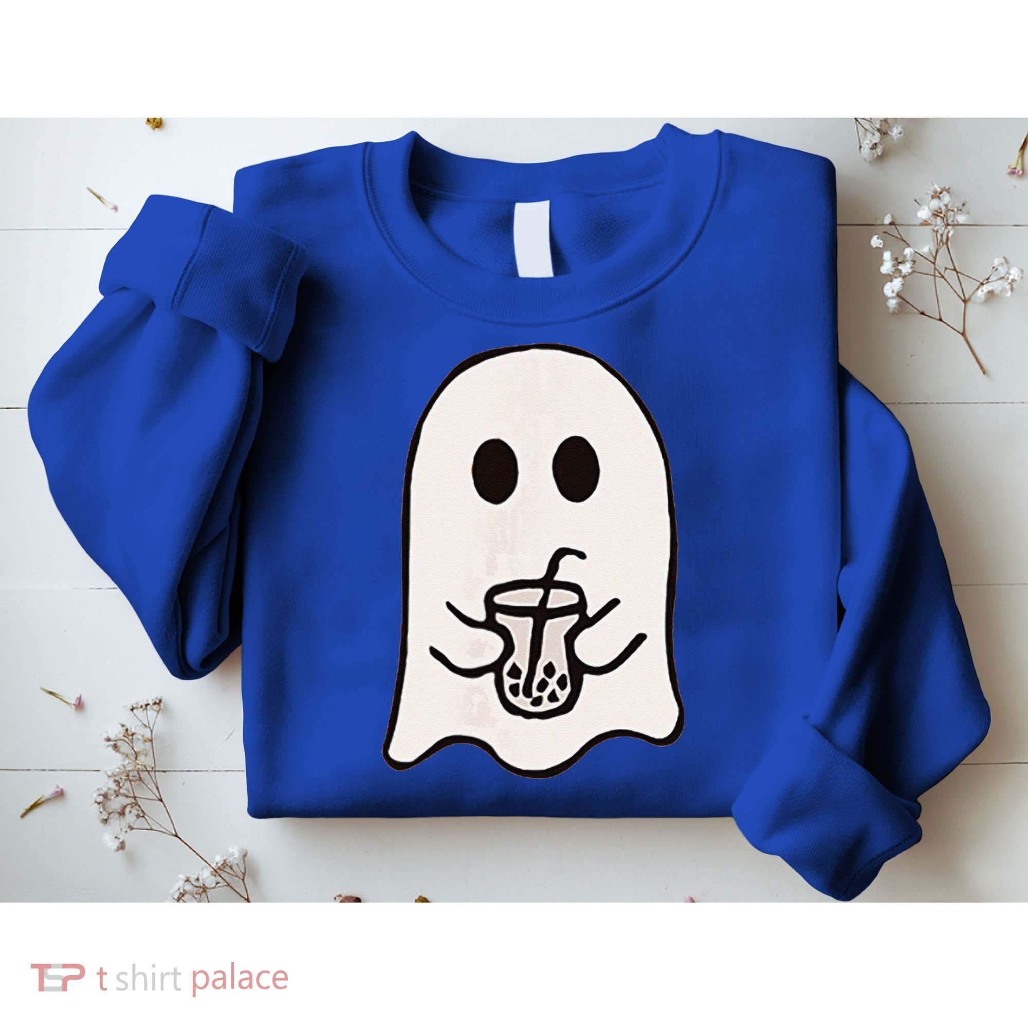 Little Ghost Ice Coffee Happy Halloween Sweatshirt