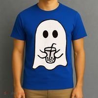 Little Ghost Ice Coffee Happy Halloween T-Shirt thumb 3