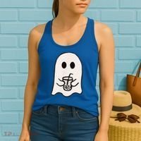 Little Ghost Ice Coffee Happy Halloween Women's Tank Top thumb 2