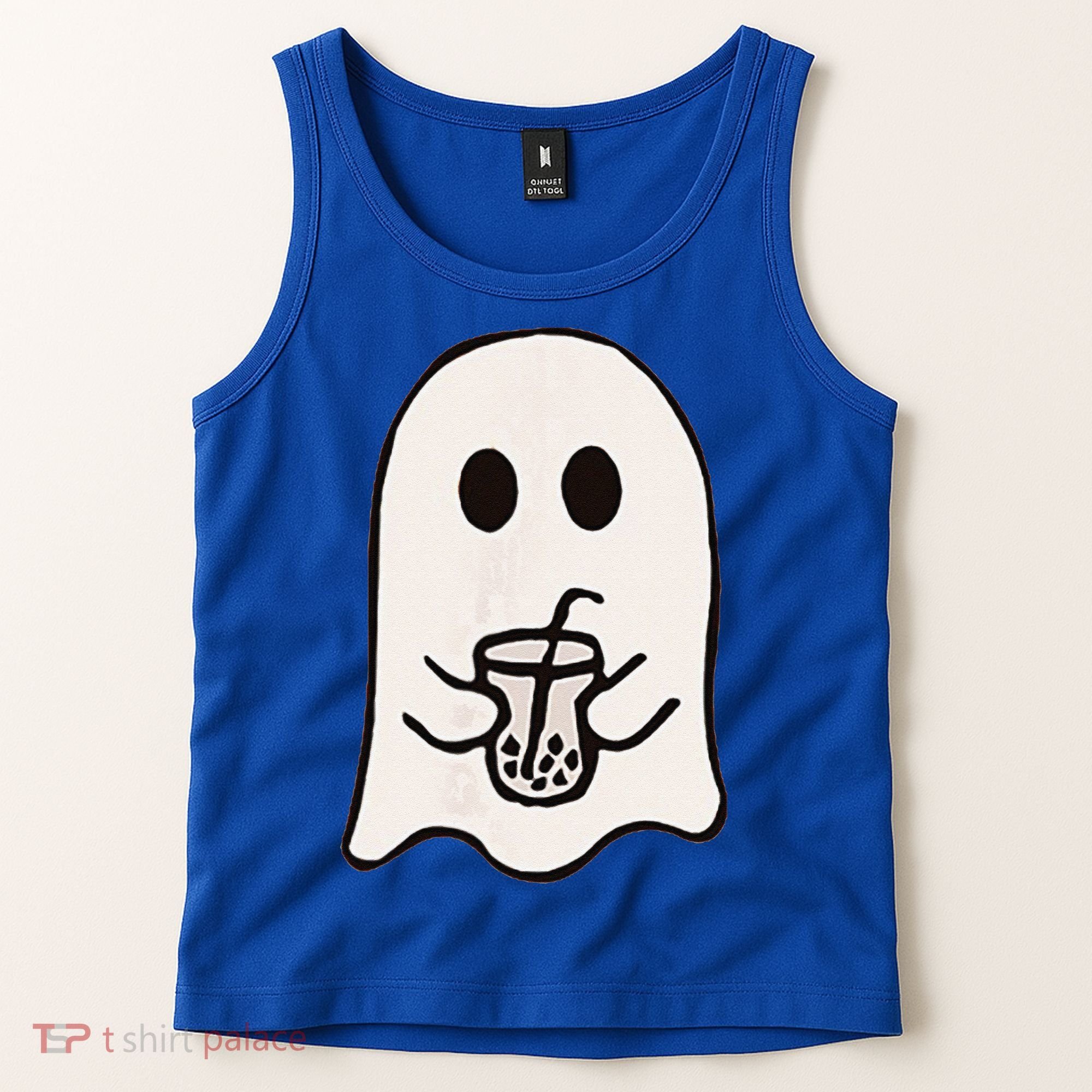 Little Ghost Ice Coffee Happy Halloween Tank Top