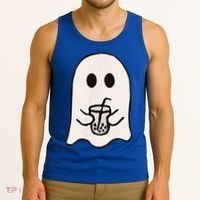Little Ghost Ice Coffee Happy Halloween Tank Top thumb 3