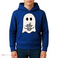 Little Ghost Ice Coffee Happy Halloween Kids Hoodie thumb 4