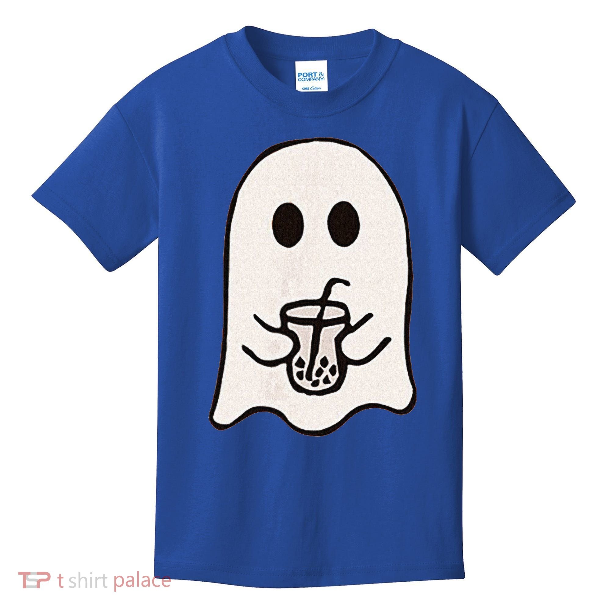Little Ghost Ice Coffee Happy Halloween Kids T-Shirt