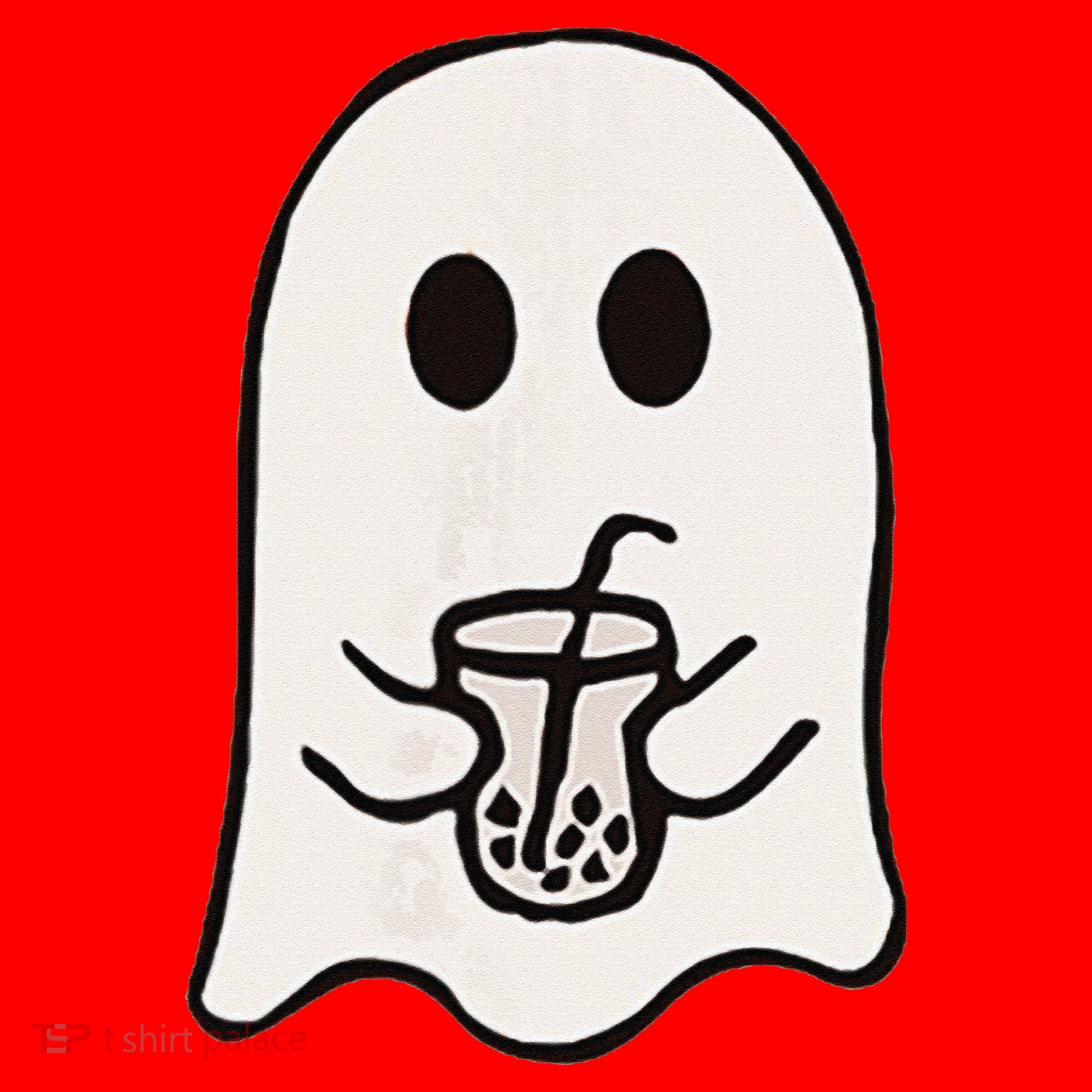 Little Ghost Ice Coffee Happy Halloween Santa Hat