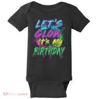 Let's Glow It's My Birthday Glow Party 80s Costume Party Baby Bodysuit thumb 0