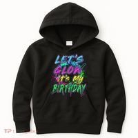 Let's Glow It's My Birthday Glow Party 80s Costume Party Kids Hoodie thumb 0