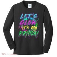 Let's Glow It's My Birthday Glow Party 80s Costume Party Kids Long Sleeve Shirt thumb 0