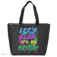 Let's Glow It's My Birthday Glow Party 80s Costume Party Tote Bag thumb 0
