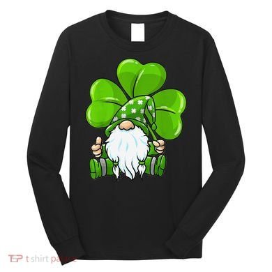 LOVE Gnomes Irish Shamrock St Patrick's Day Long Sleeve Shirt