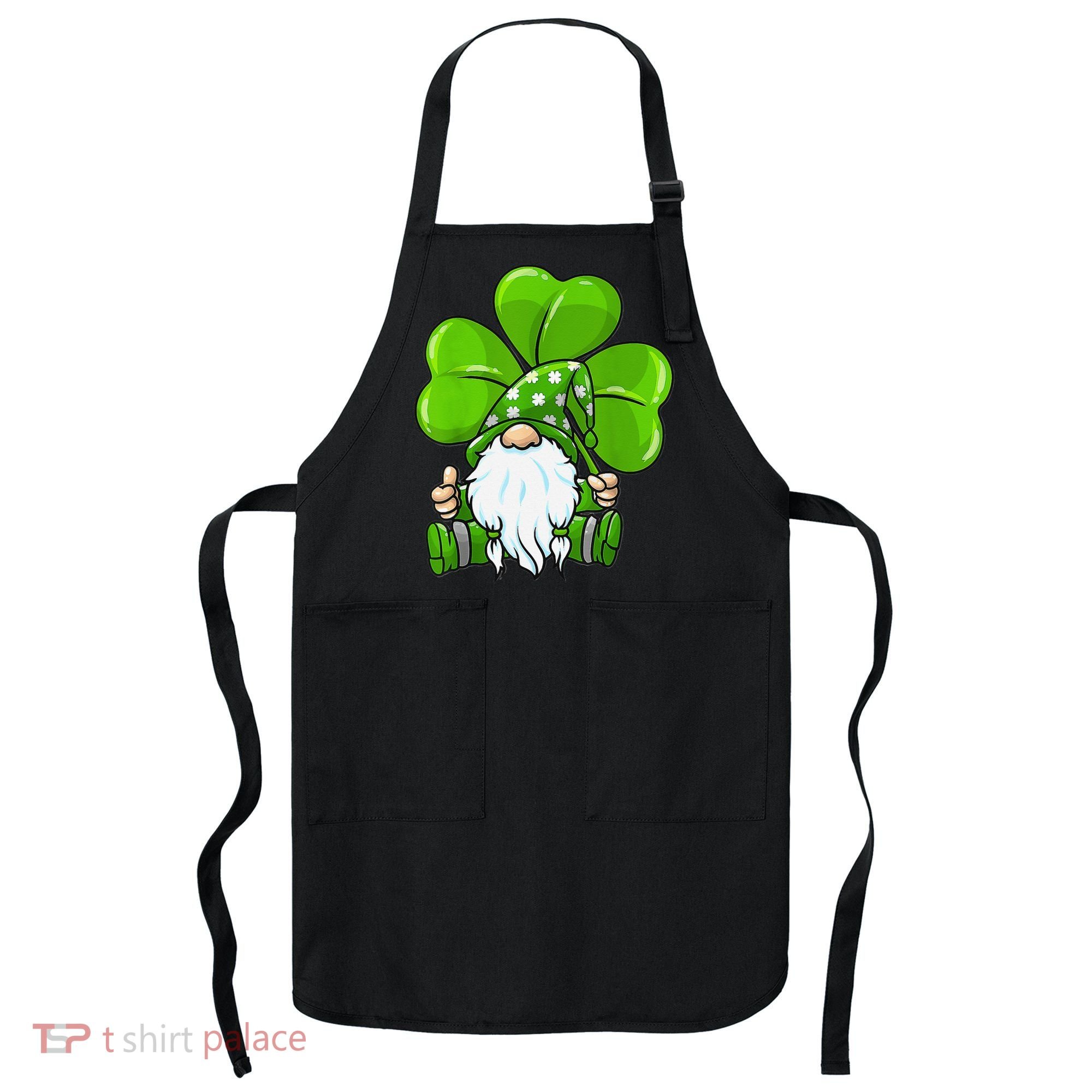 LOVE Gnomes Irish Shamrock St Patrick's Day Apron