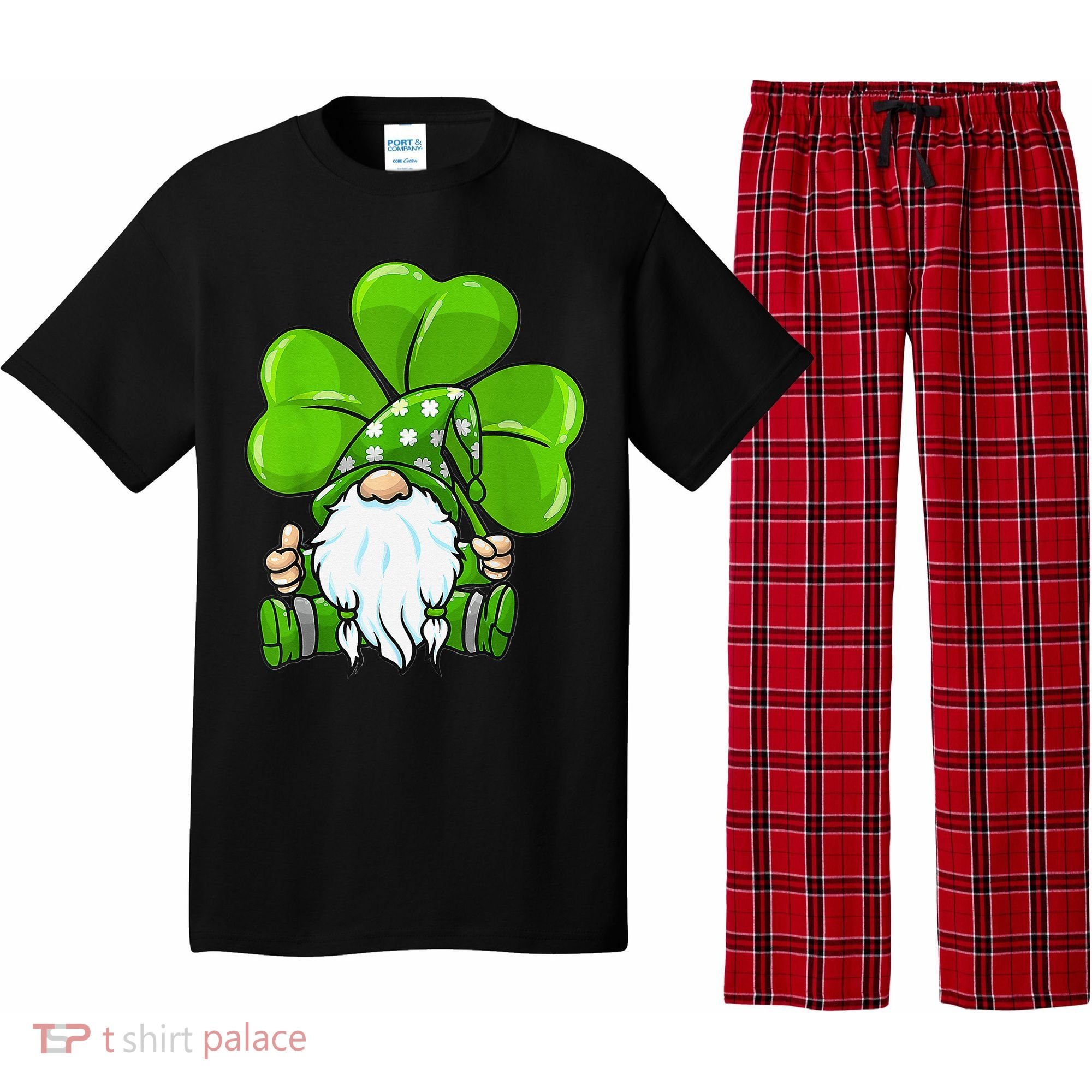 LOVE Gnomes Irish Shamrock St Patrick's Day Pajama Set