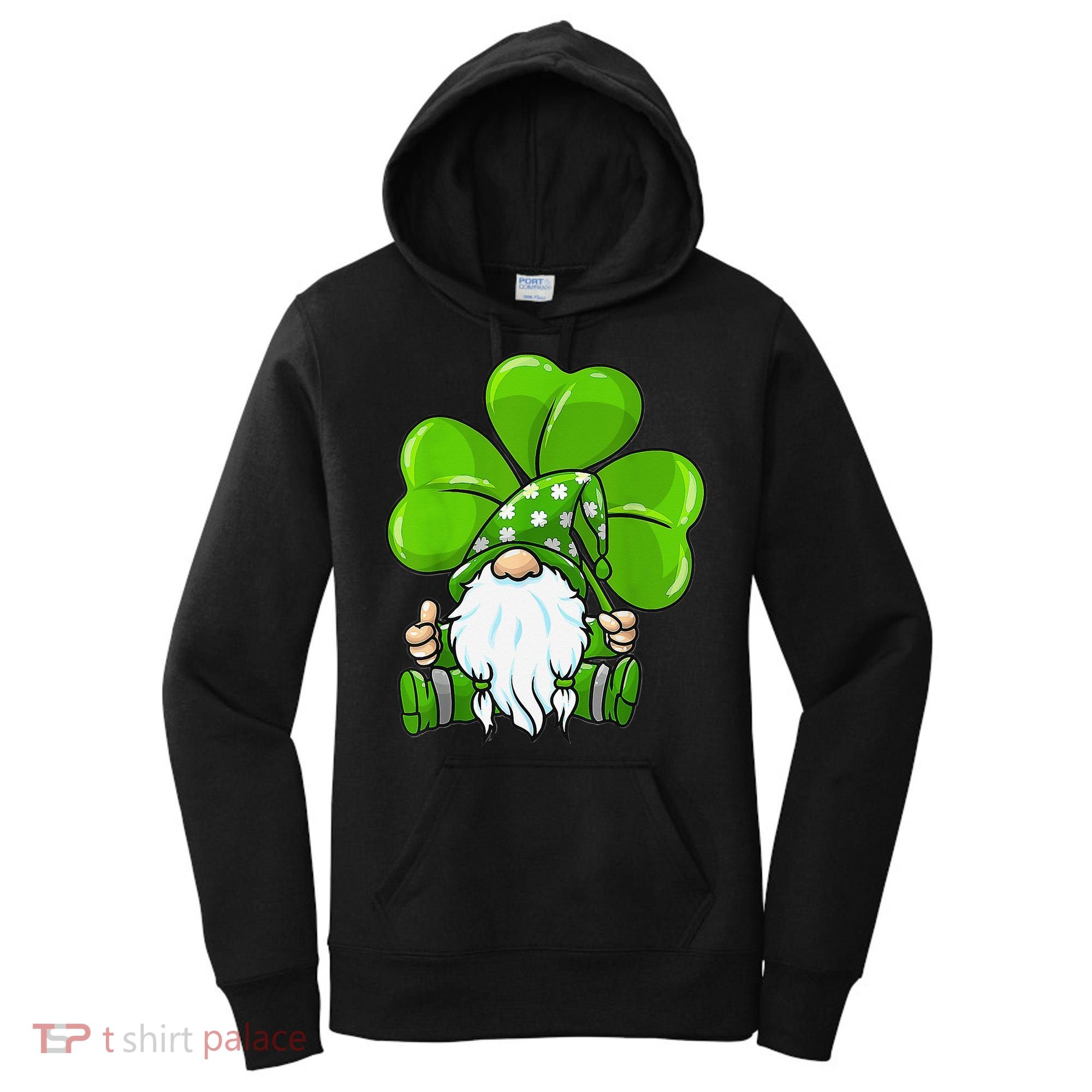 LOVE Gnomes Irish Shamrock St Patrick's Day Women's Hoodie