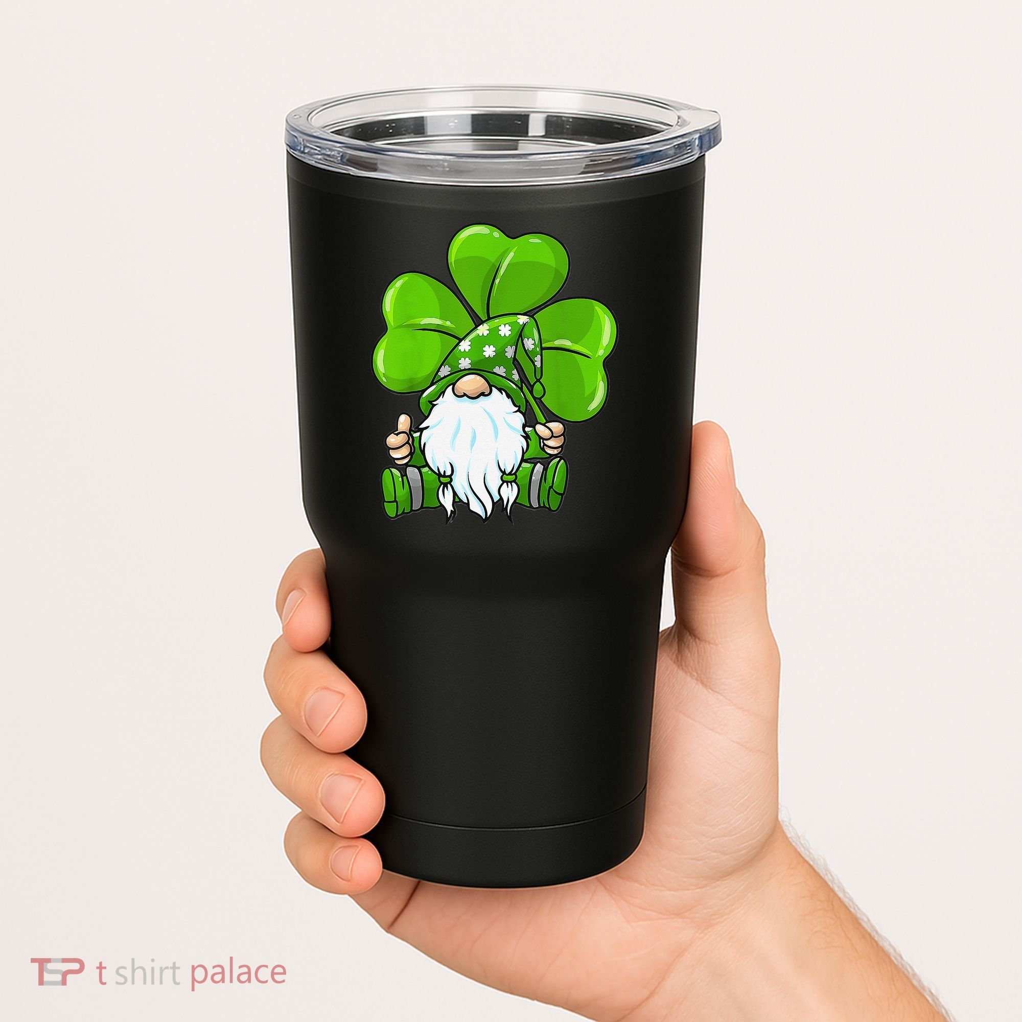 LOVE Gnomes Irish Shamrock St Patrick's Day Tumbler