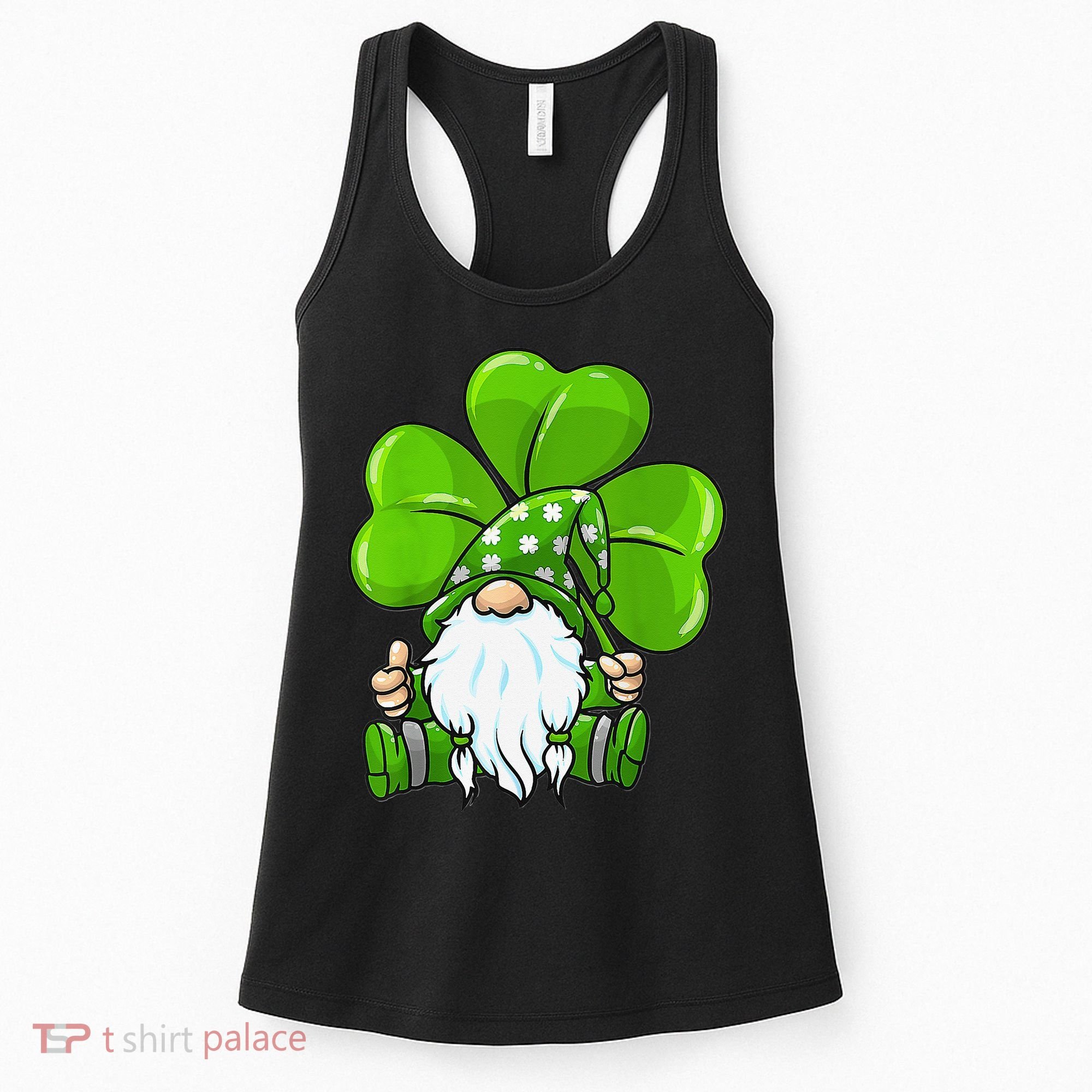 LOVE Gnomes Irish Shamrock St Patrick's Day Women's Tank Top