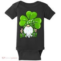 LOVE Gnomes Irish Shamrock St Patrick's Day Baby Bodysuit thumb 0