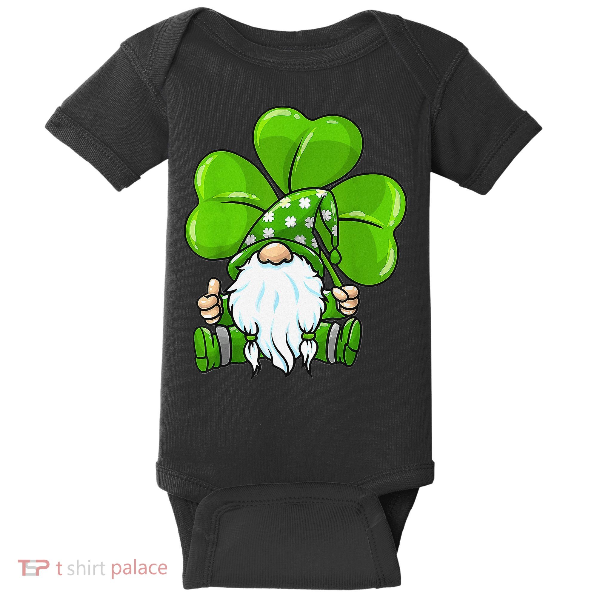 LOVE Gnomes Irish Shamrock St Patrick's Day Baby Bodysuit