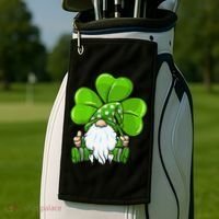 LOVE Gnomes Irish Shamrock St Patrick's Day Golf Towel thumb 2