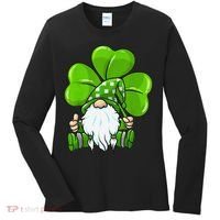 LOVE Gnomes Irish Shamrock St Patrick's Day Women's Long Sleeve Shirt thumb 0