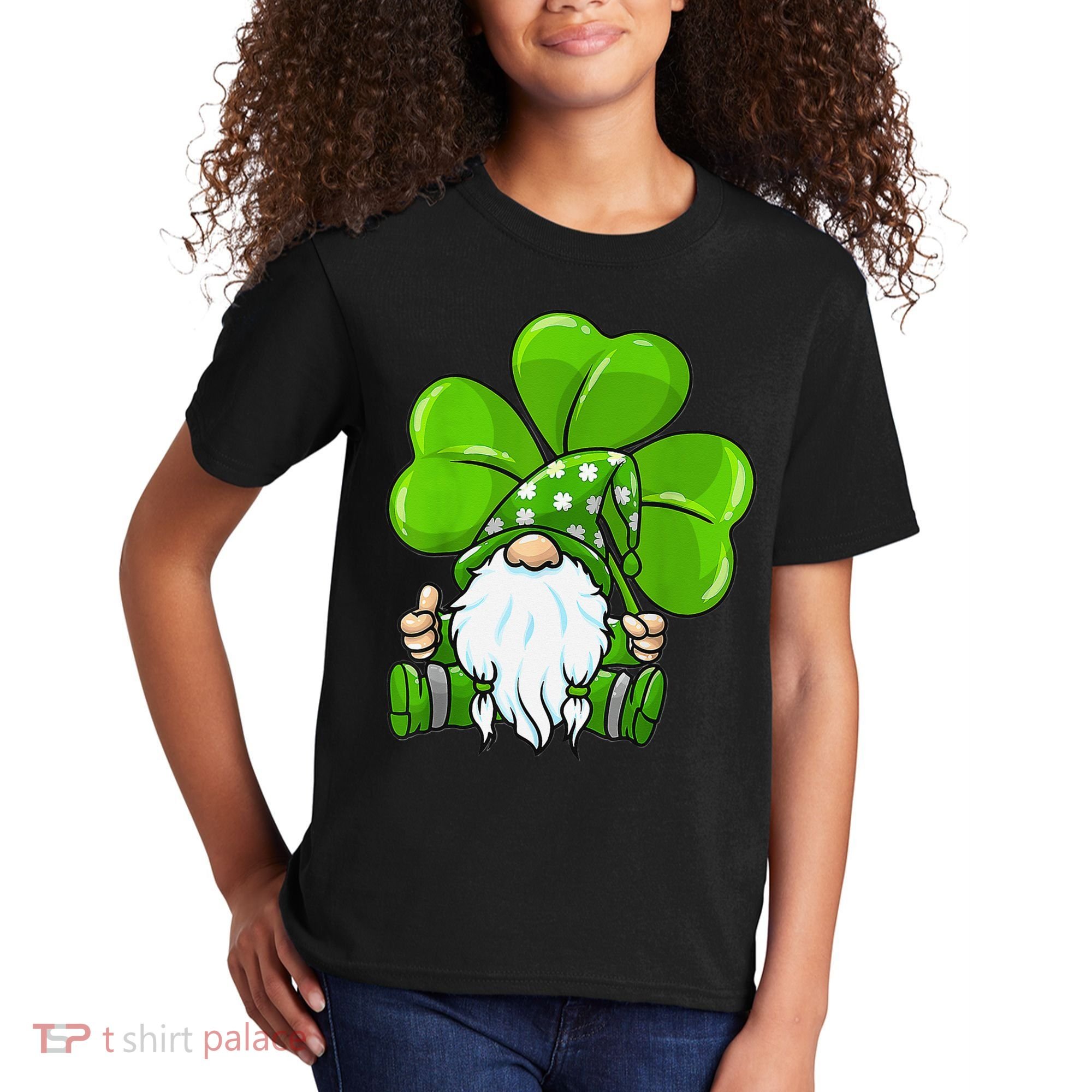 LOVE Gnomes Irish Shamrock St Patrick's Day Kids T-Shirt