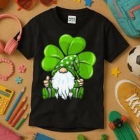 LOVE Gnomes Irish Shamrock St Patrick's Day Kids T-Shirt thumb 3